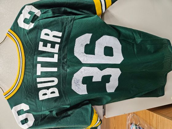 Picture of Leroy Butler signed jersey