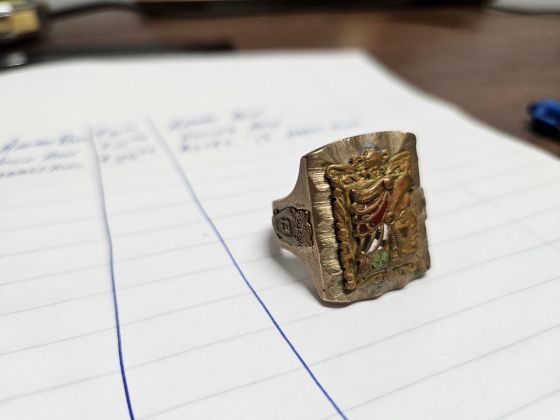 Picture of Aztec "13" brass ring